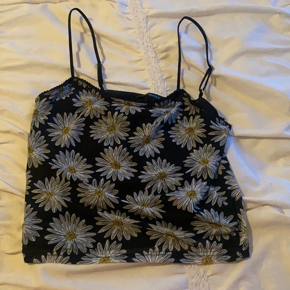 Forever 21 sunflower cropped tank